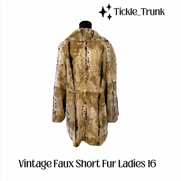 Vintage Women's 16 Faux Short Hair Fur Teddy Jacket Unique - Picture 2 of 16